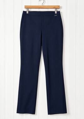 Elie Tahari Womens Stretch Dress Pants Dark Blue Cotton Blend Tailored Trousers